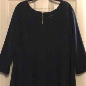 Lane Bryant Navy 3/4 Length Sleeve Dress